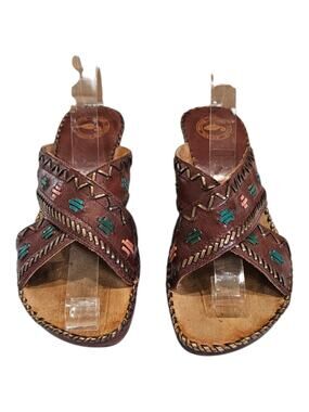 Nuture Leather Heeled Brown Sandals SZ 6M